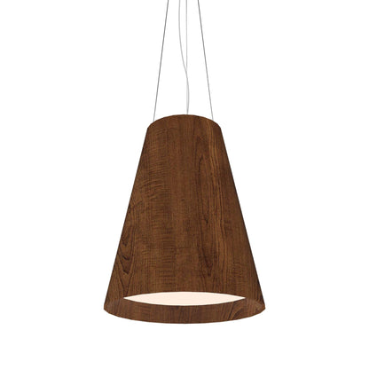 Conical Narrow Pendant Light in Imbuia (Large).