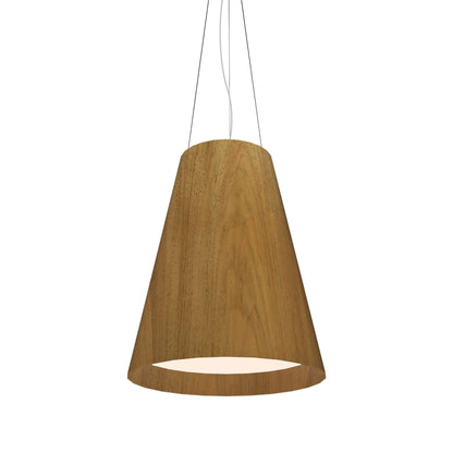 Conical Narrow Pendant Light in Louro Freijó (Large).