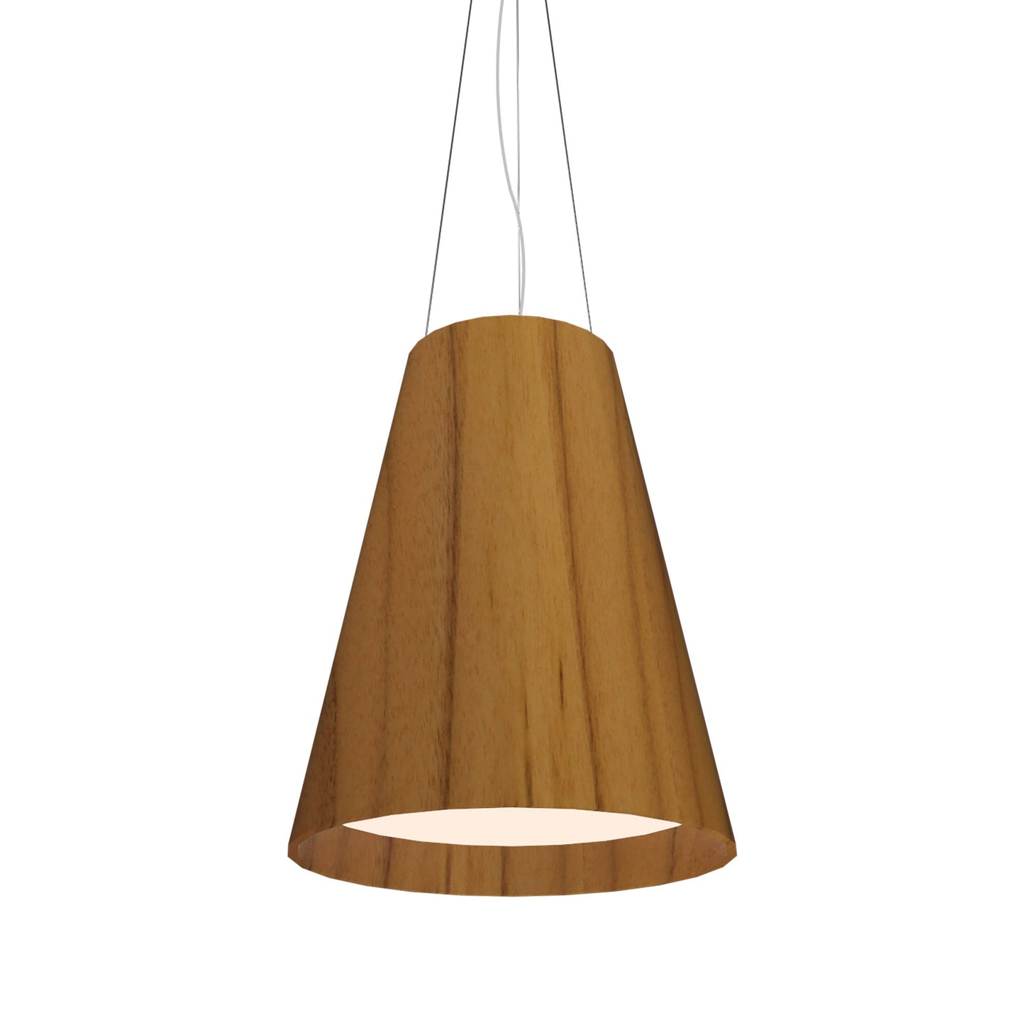 Conical Narrow Pendant Light in Teak (Large).