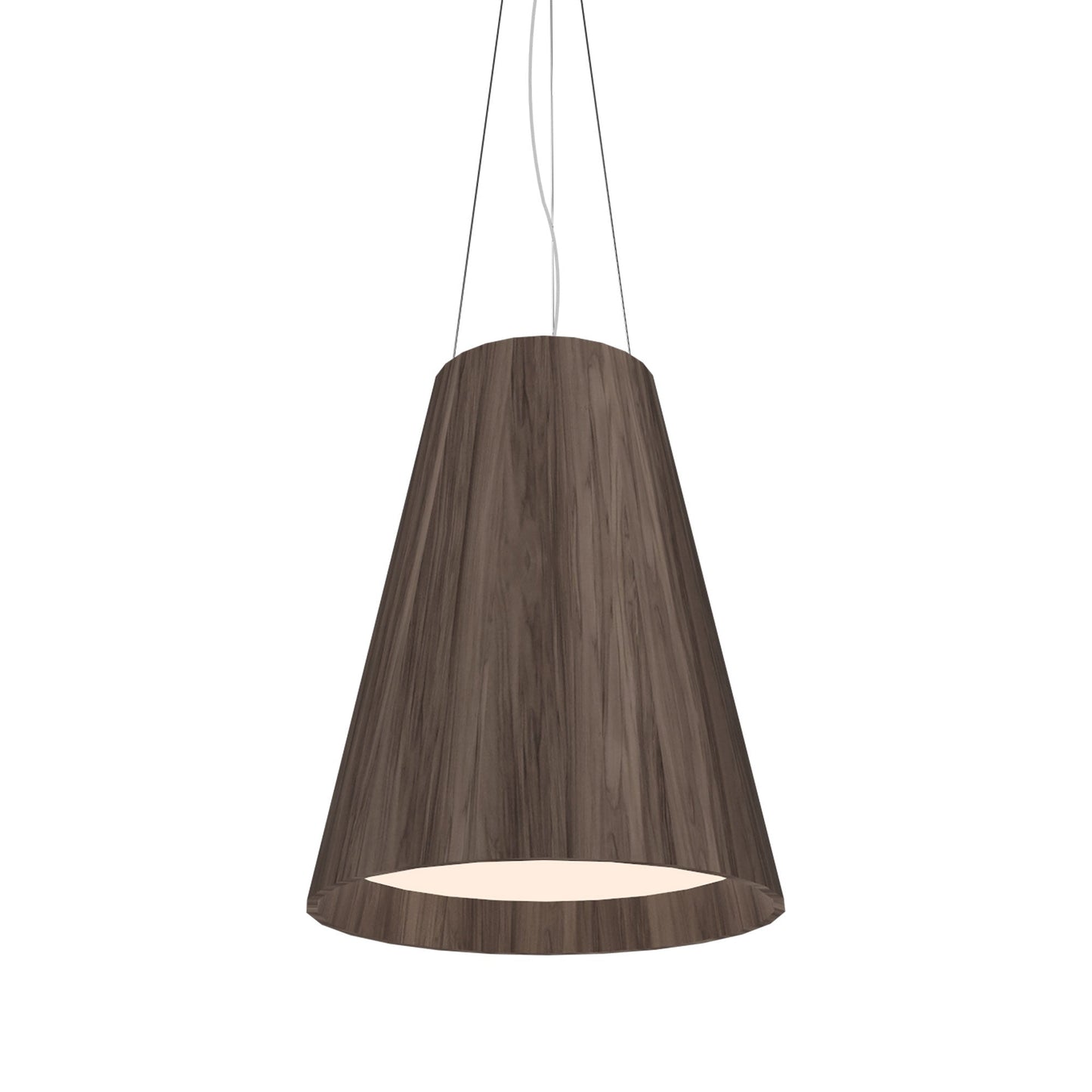 Conical Narrow Pendant Light in American Walnut (Large).