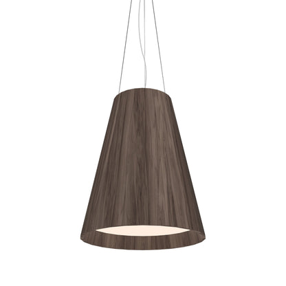 Conical Narrow Pendant Light in American Walnut (Large).