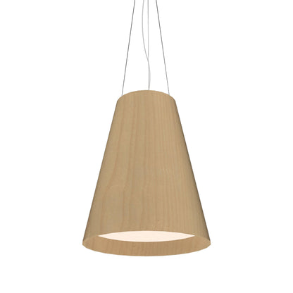 Conical Narrow Pendant Light in Maple (Large).