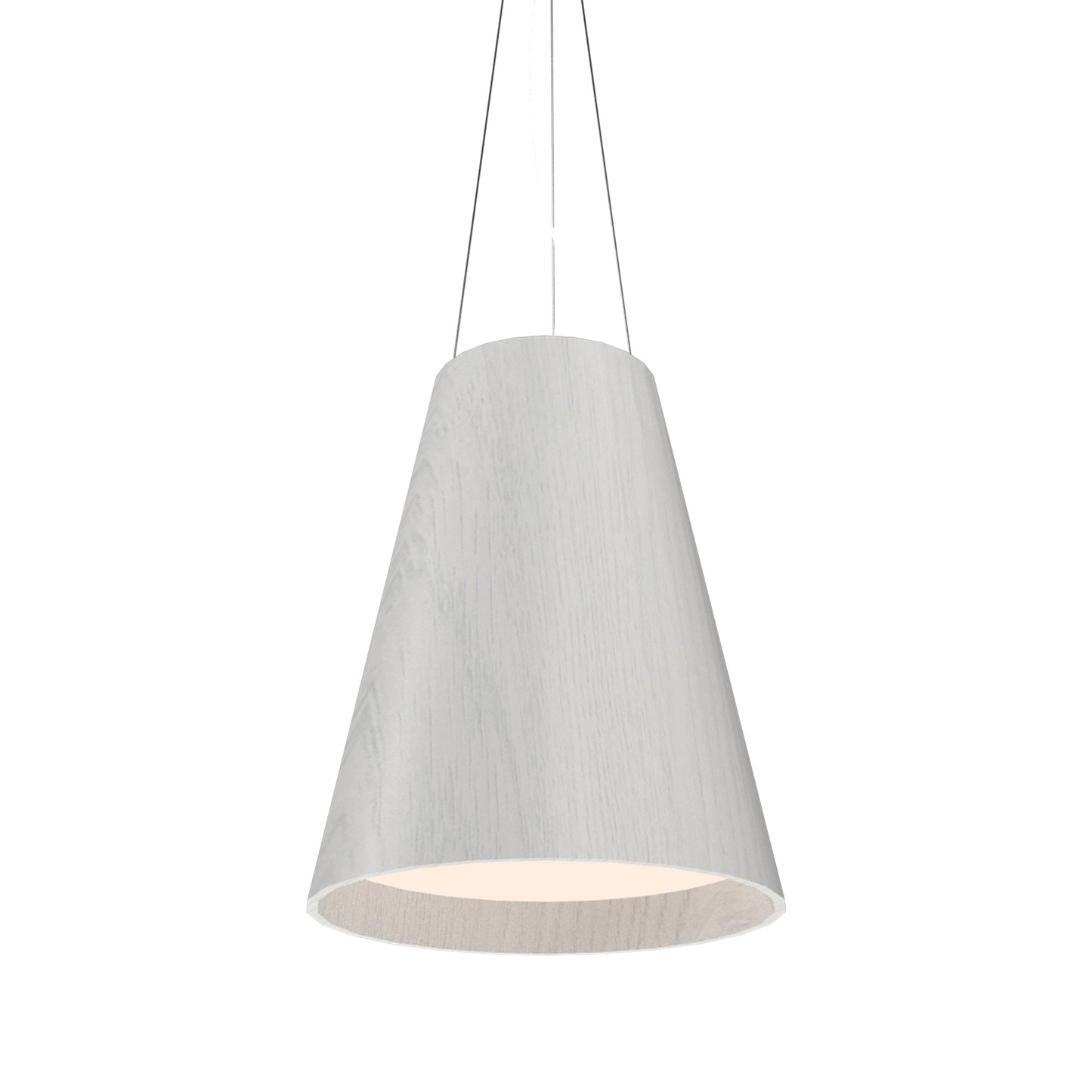 Conical Narrow Pendant Light in Organic White (Large).