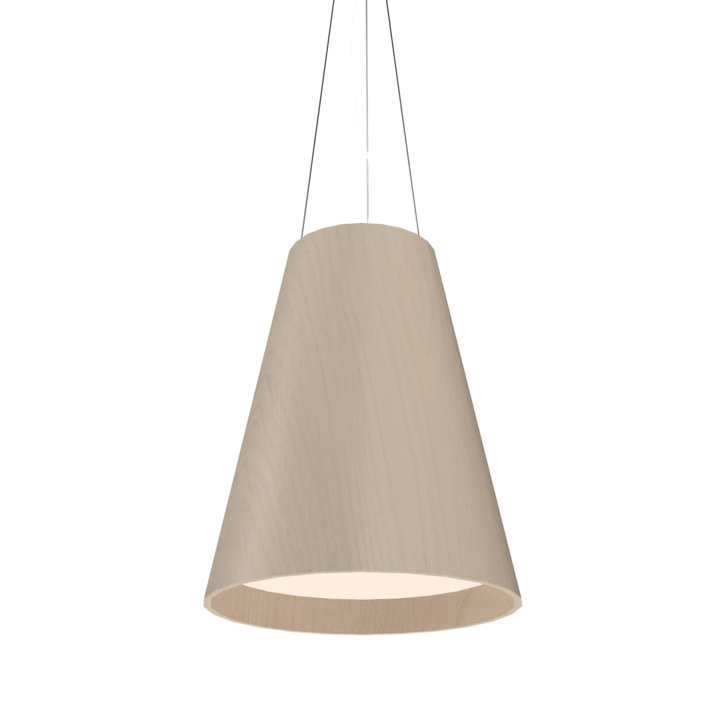 Conical Narrow Pendant Light in Organic Cappuccino (Large).