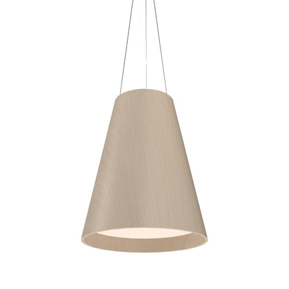 Conical Narrow Pendant Light in Organic Cappuccino (Large).