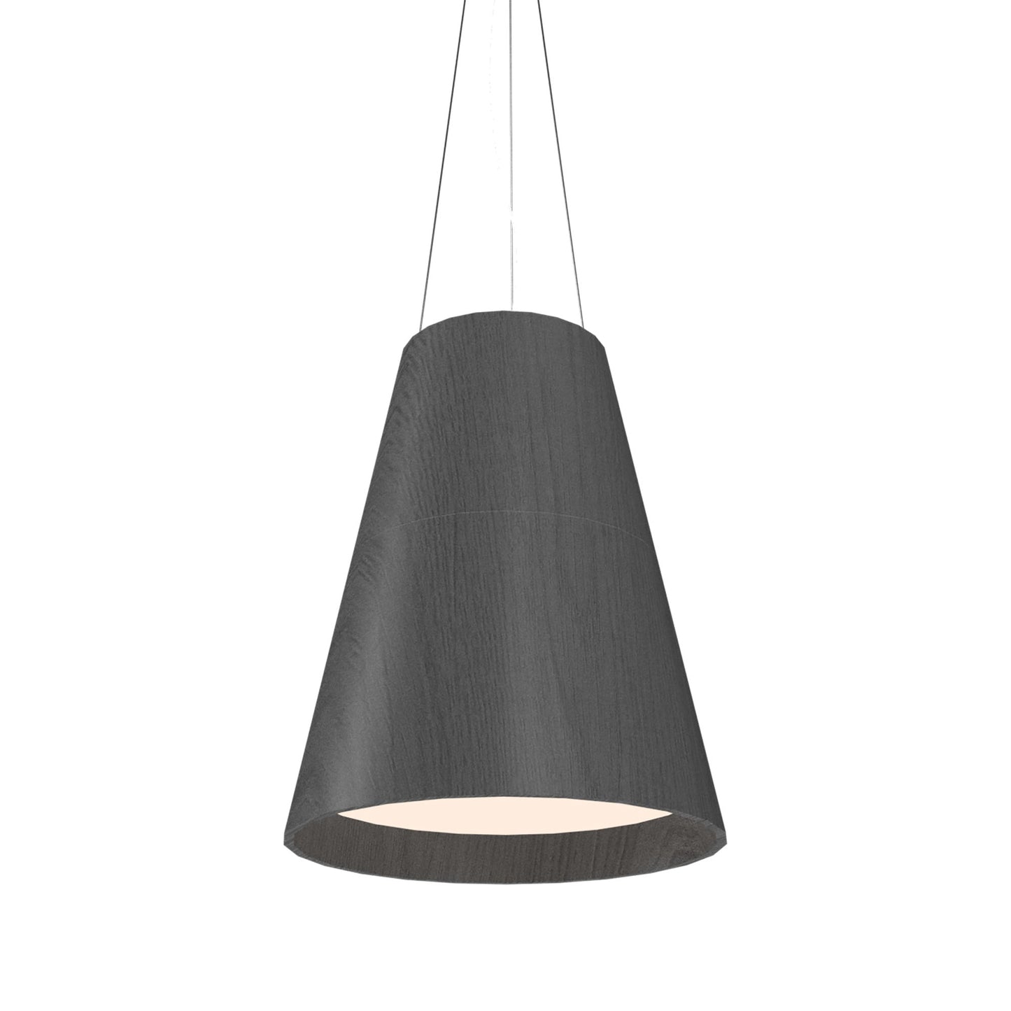 Conical Narrow Pendant Light in Organic Lead Grey (Large).