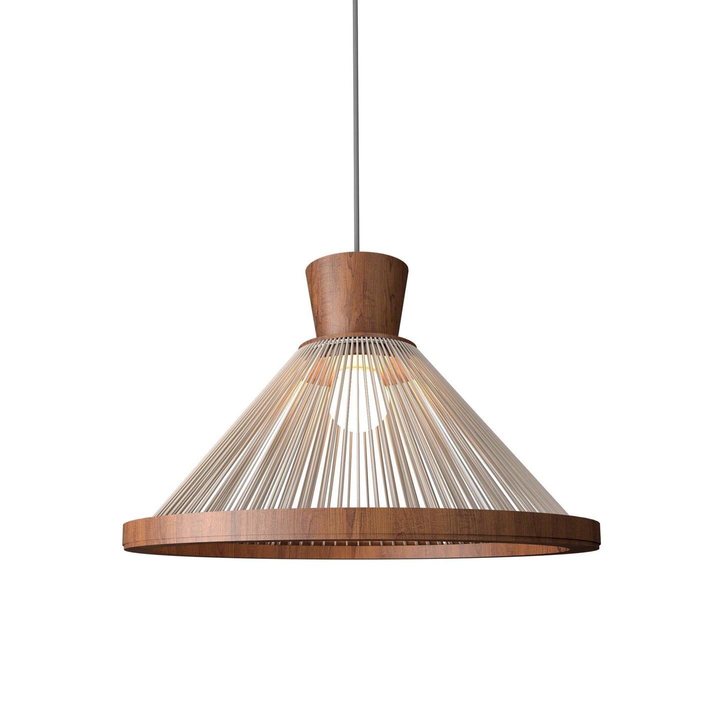 Corda 153 Pendant Light in Imbuia (17.32-Inch).