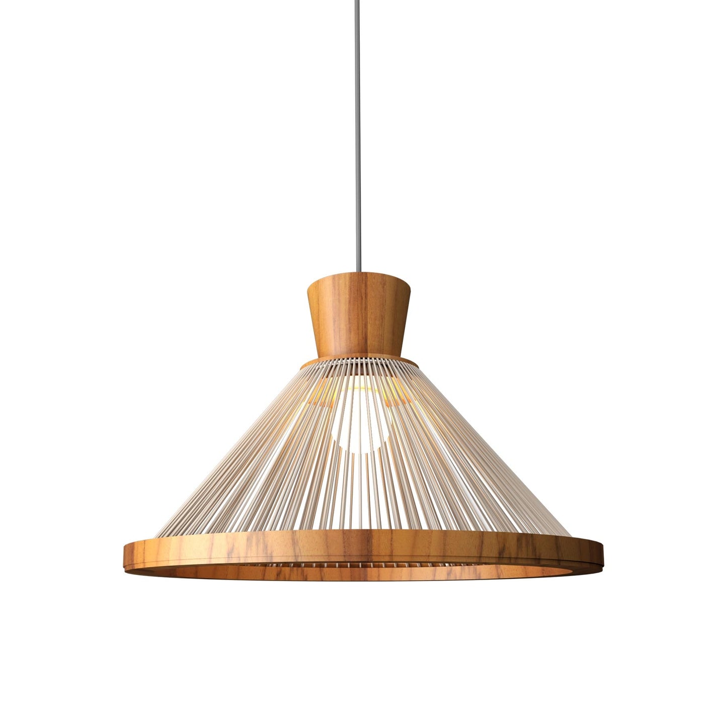 Corda 153 Pendant Light in Teak (17.32-Inch).