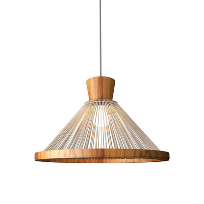 Corda 153 Pendant Light in Teak (17.32-Inch).