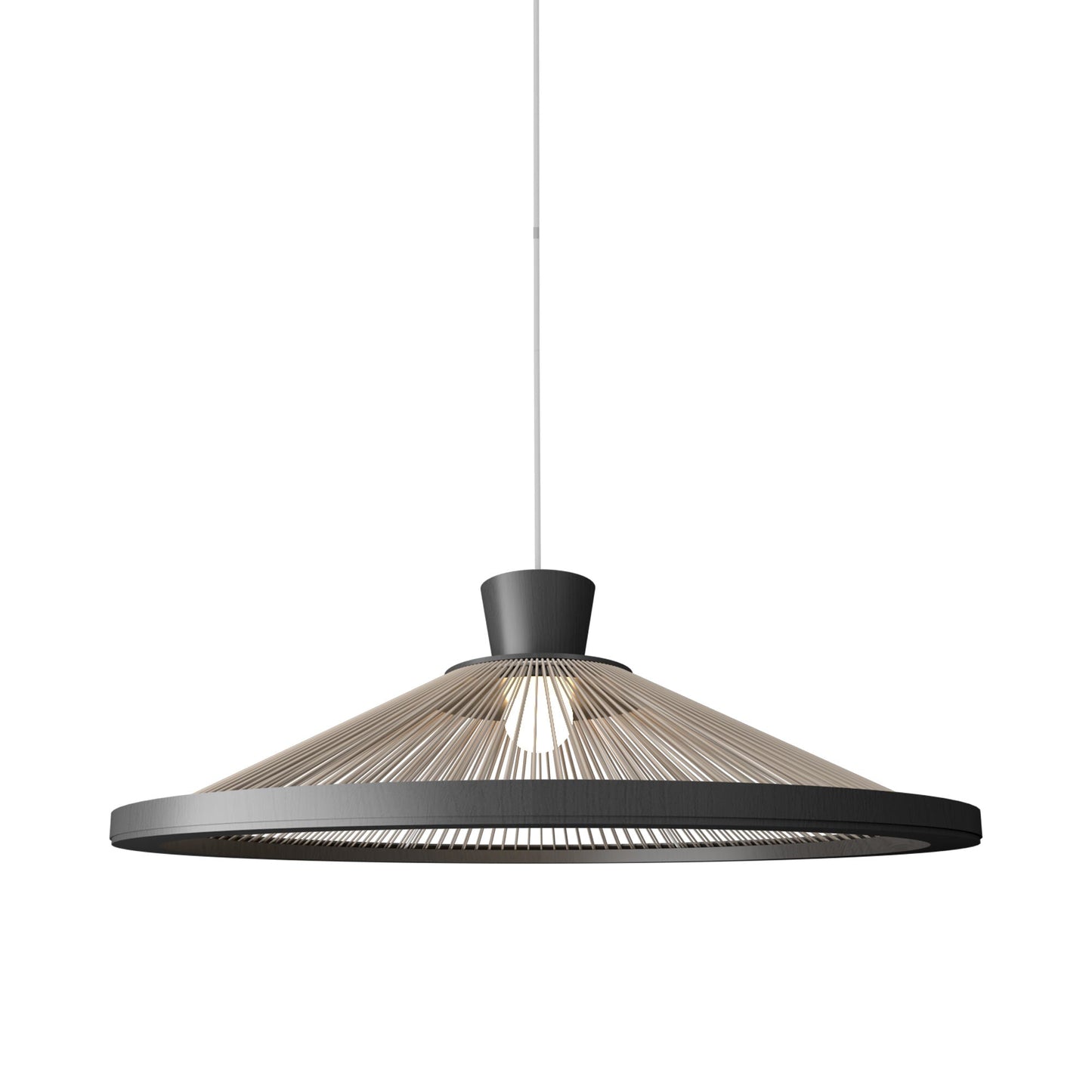Corda 153 Pendant Light in Organic Lead Grey (26.77-Inch).