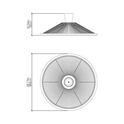 Corda 153 Pendant Light - line drawing.