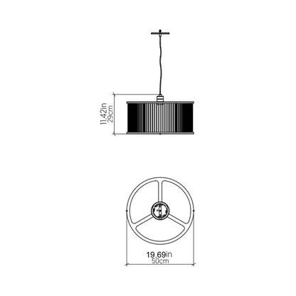 Corda 1537 Pendant Light - line drawing.