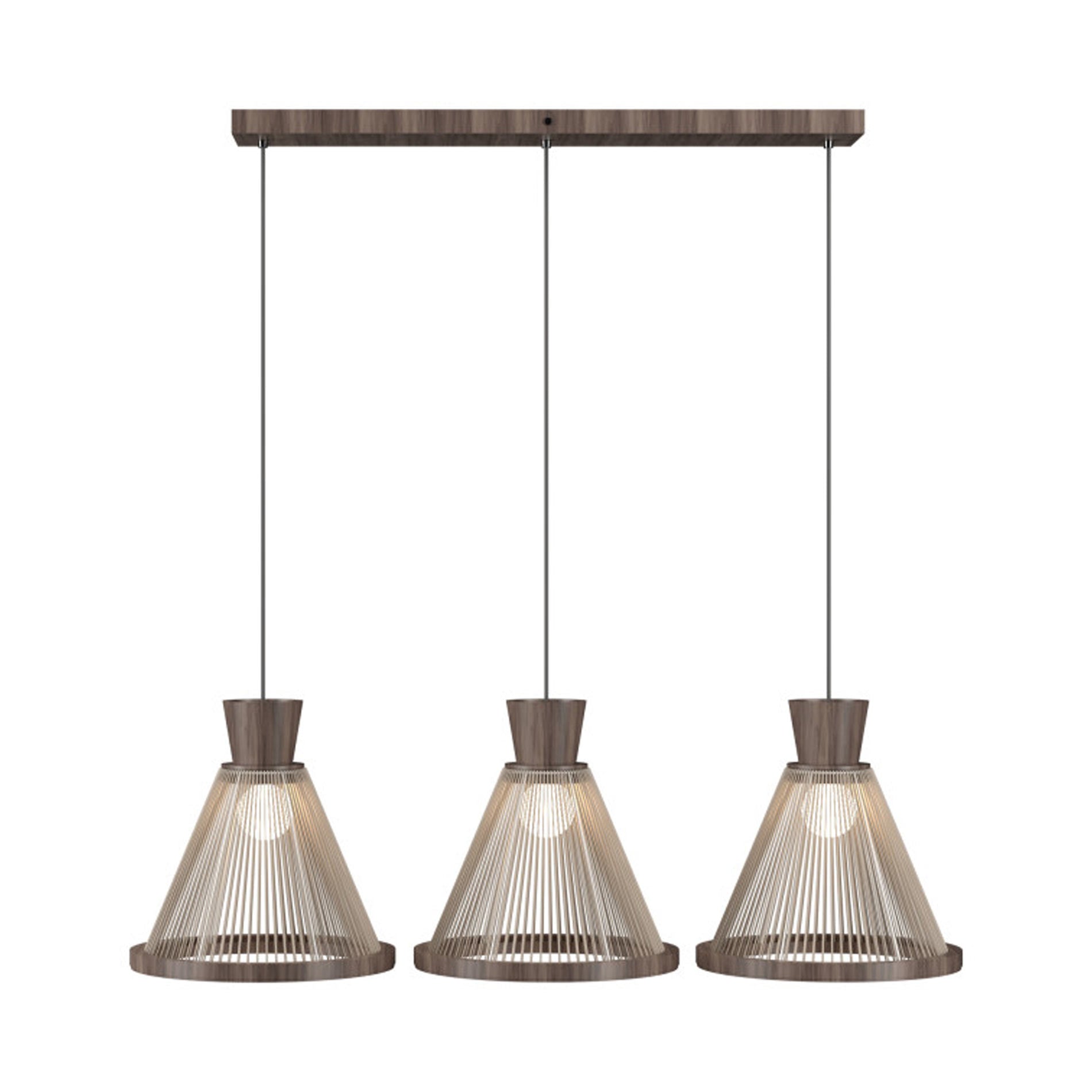 Corda 1538 Pendant Light in American Walnut.
