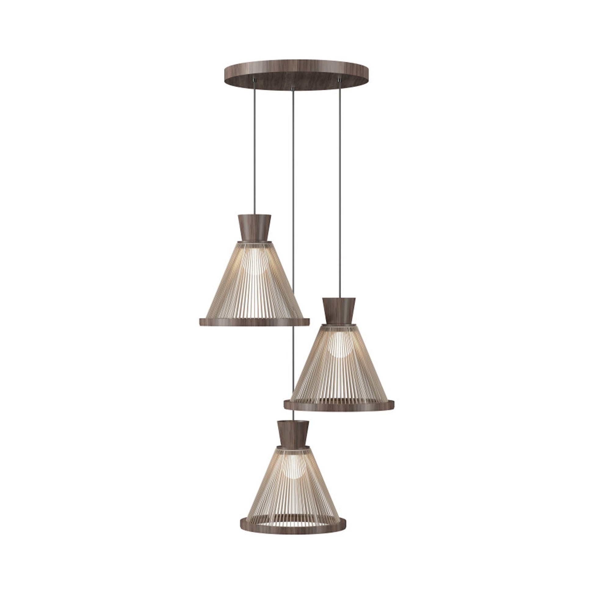 Corda Pendant Light in American Walnut.