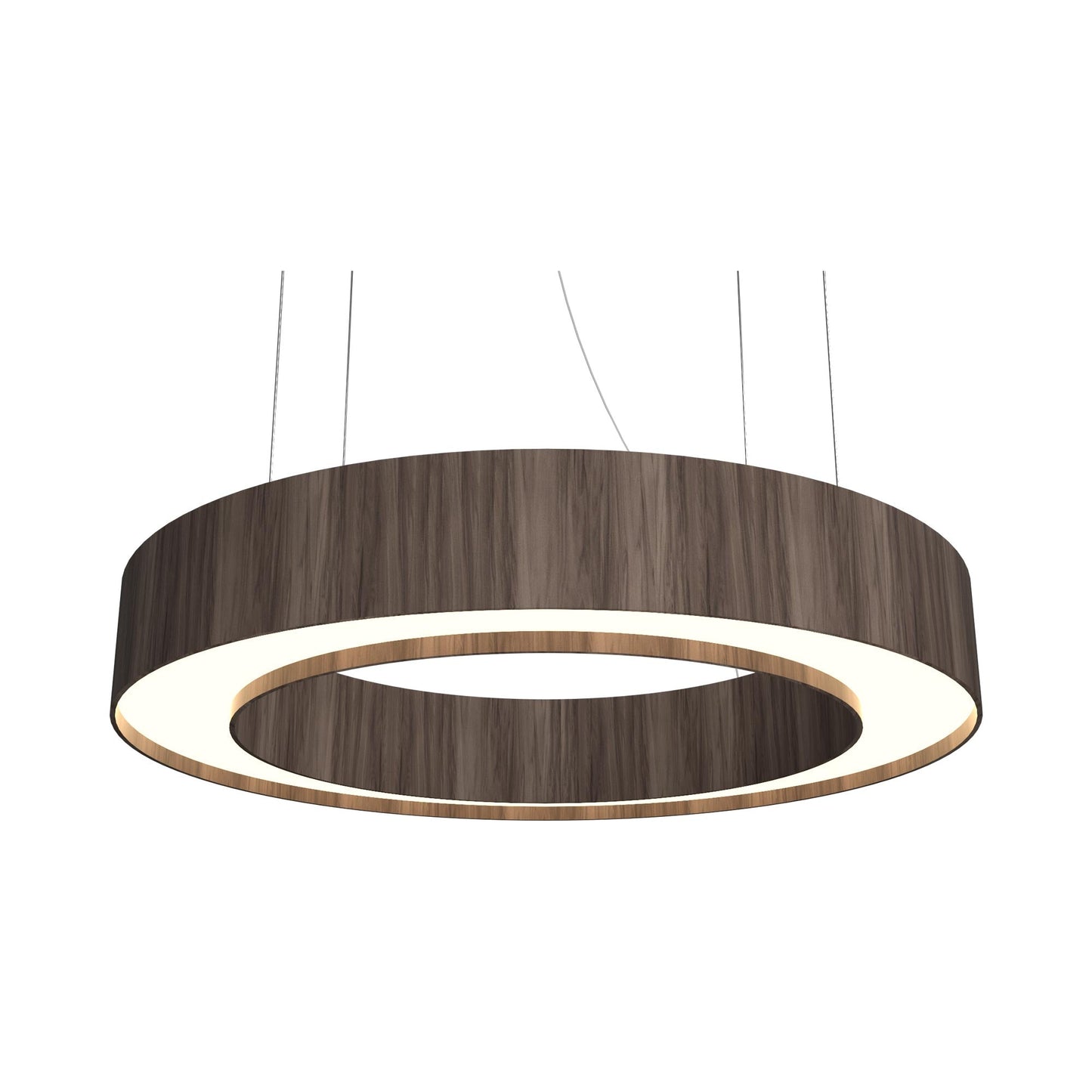 Cylindrical 12 LED Pendant Light in American Walnut (23.62-Inch).