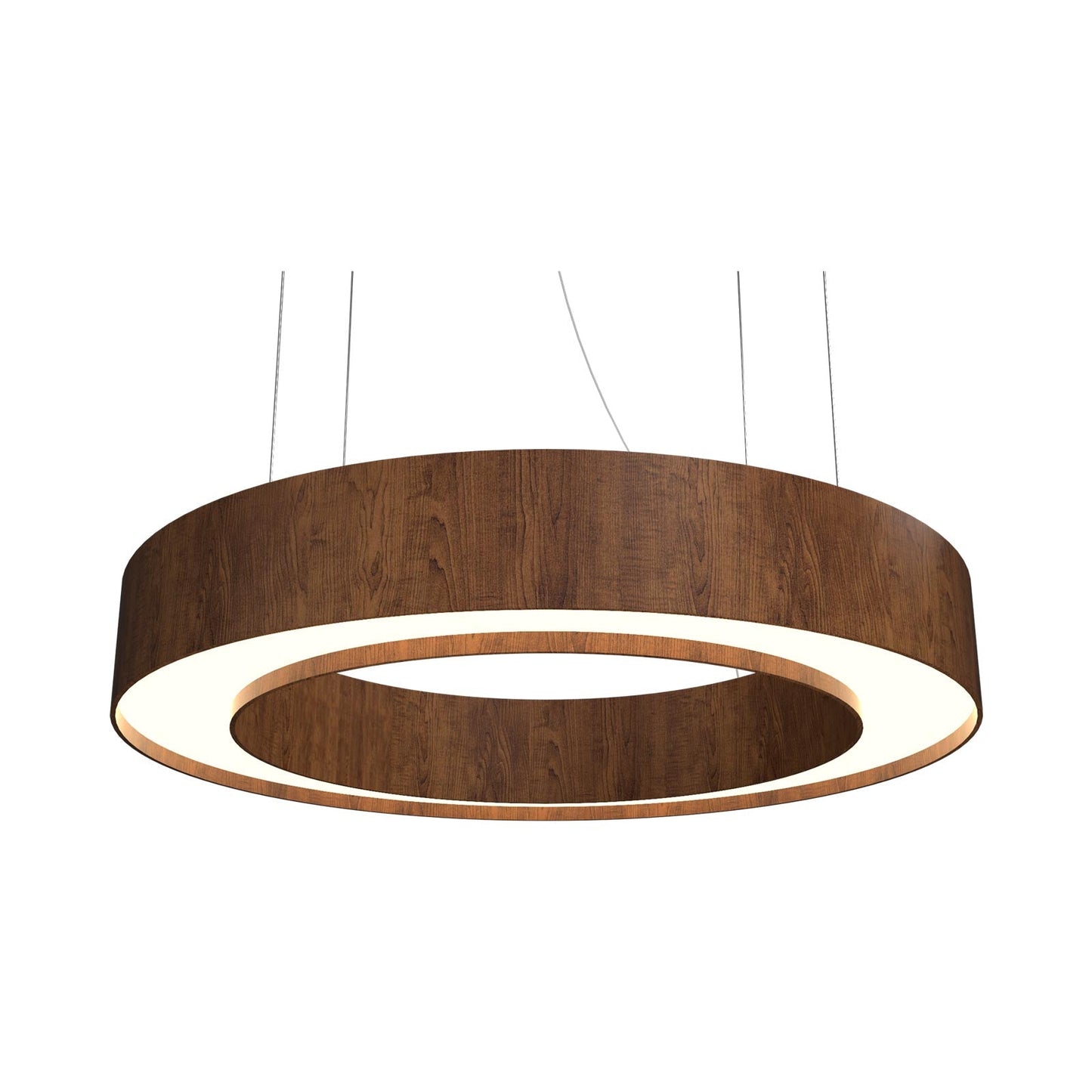 Cylindrical 12 LED Pendant Light in Imbuia (23.62-Inch).