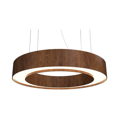 Cylindrical 12 LED Pendant Light in Imbuia (23.62-Inch).