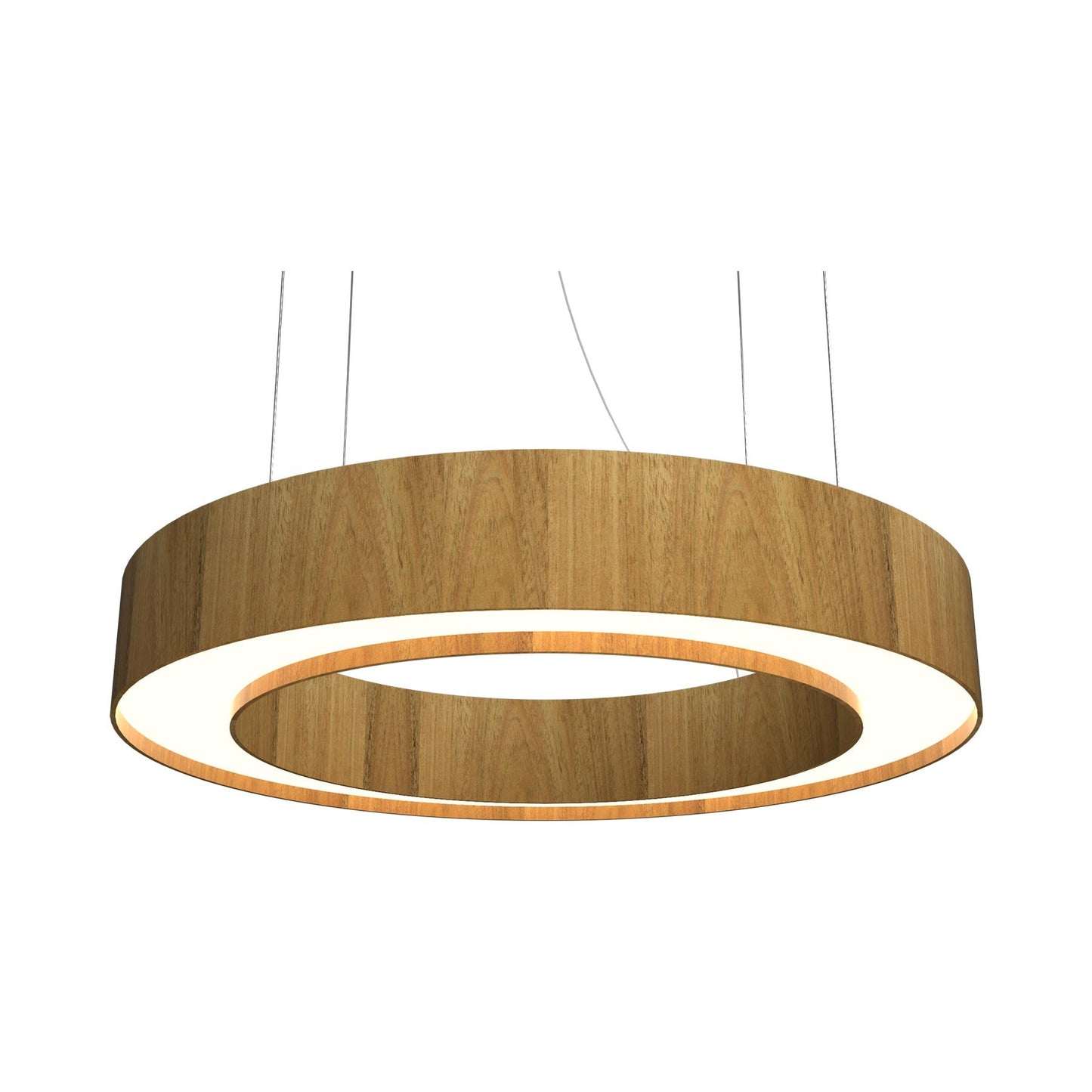 Cylindrical 12 LED Pendant Light in Louro Freijo (23.62-Inch).