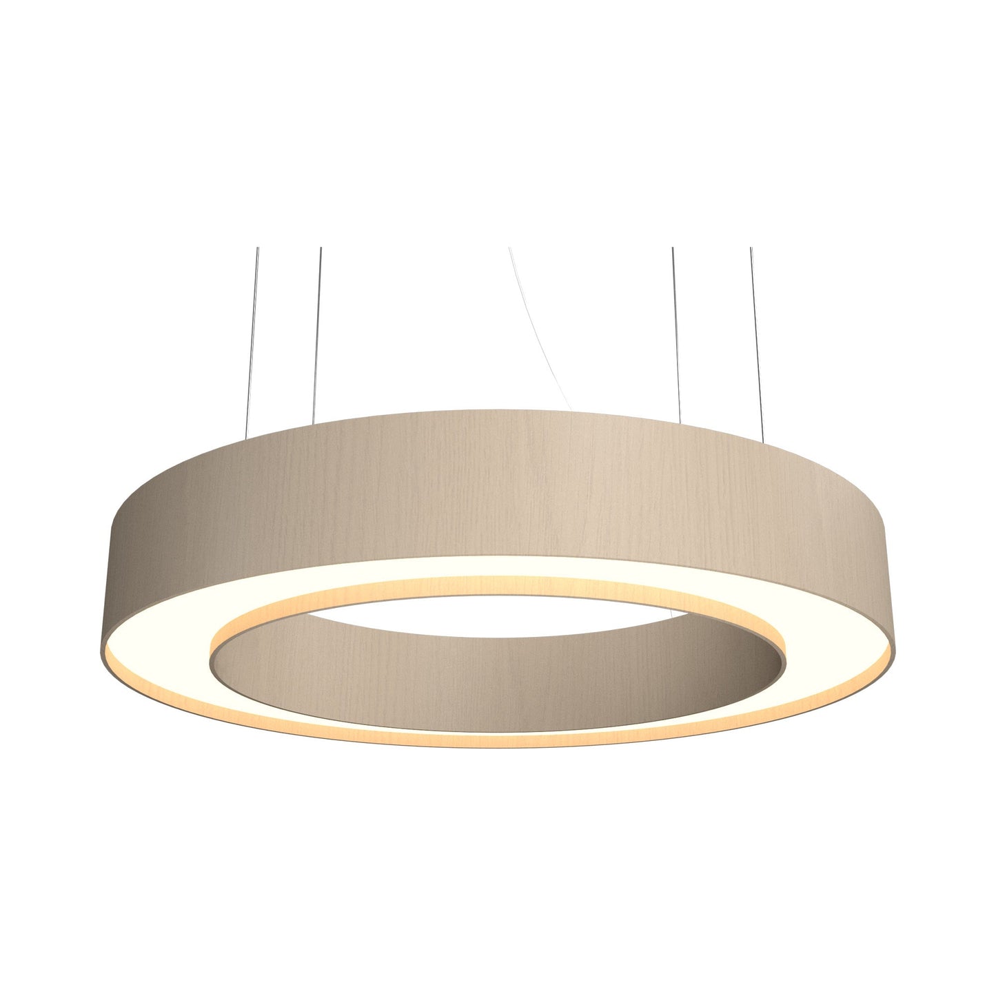Cylindrical 12 LED Pendant Light in Organic Cappuccino (23.62-Inch).