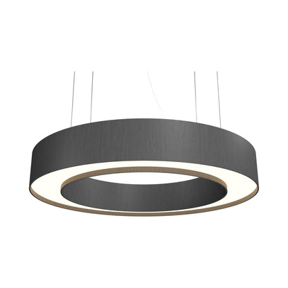 Cylindrical 12 LED Pendant Light in Organic Lead Grey (23.62-Inch).