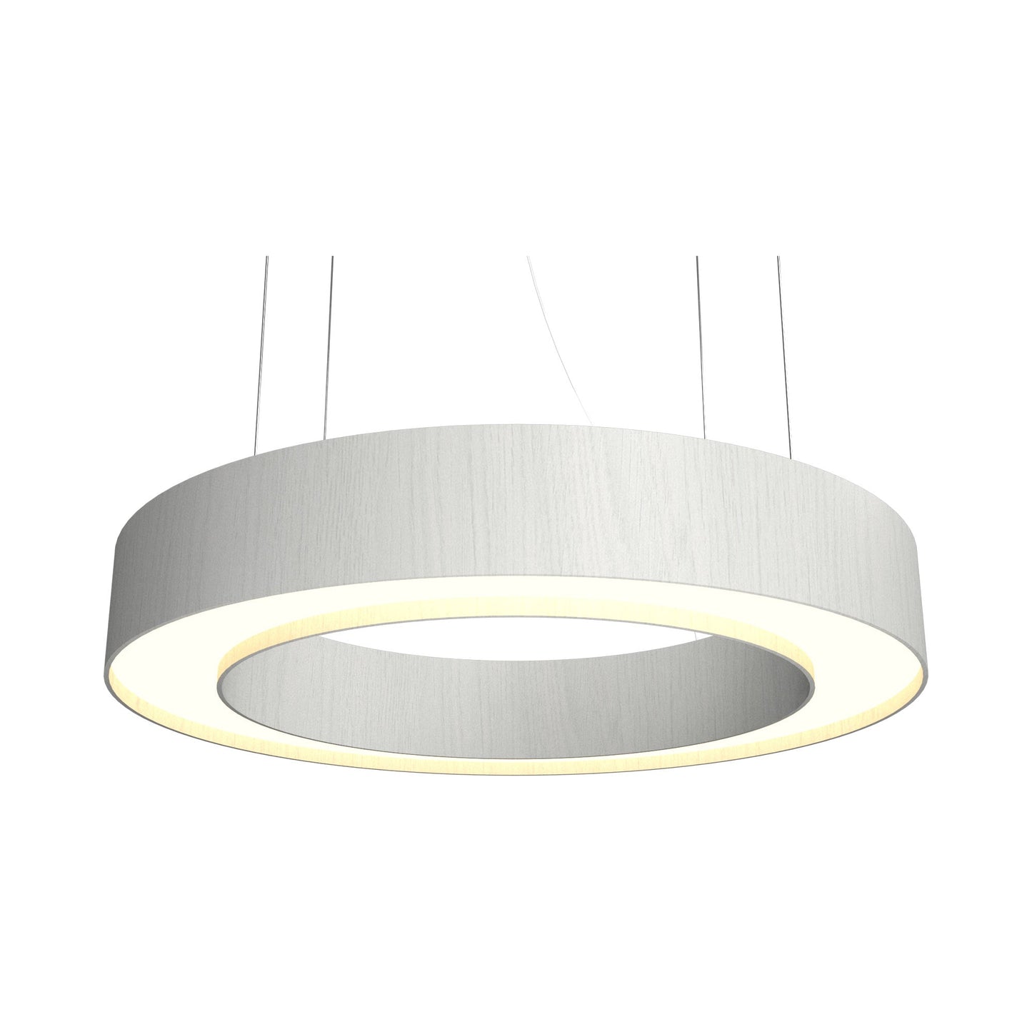 Cylindrical 12 LED Pendant Light in Organic White (23.62-Inch).