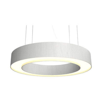 Cylindrical 12 LED Pendant Light in Organic White (23.62-Inch).