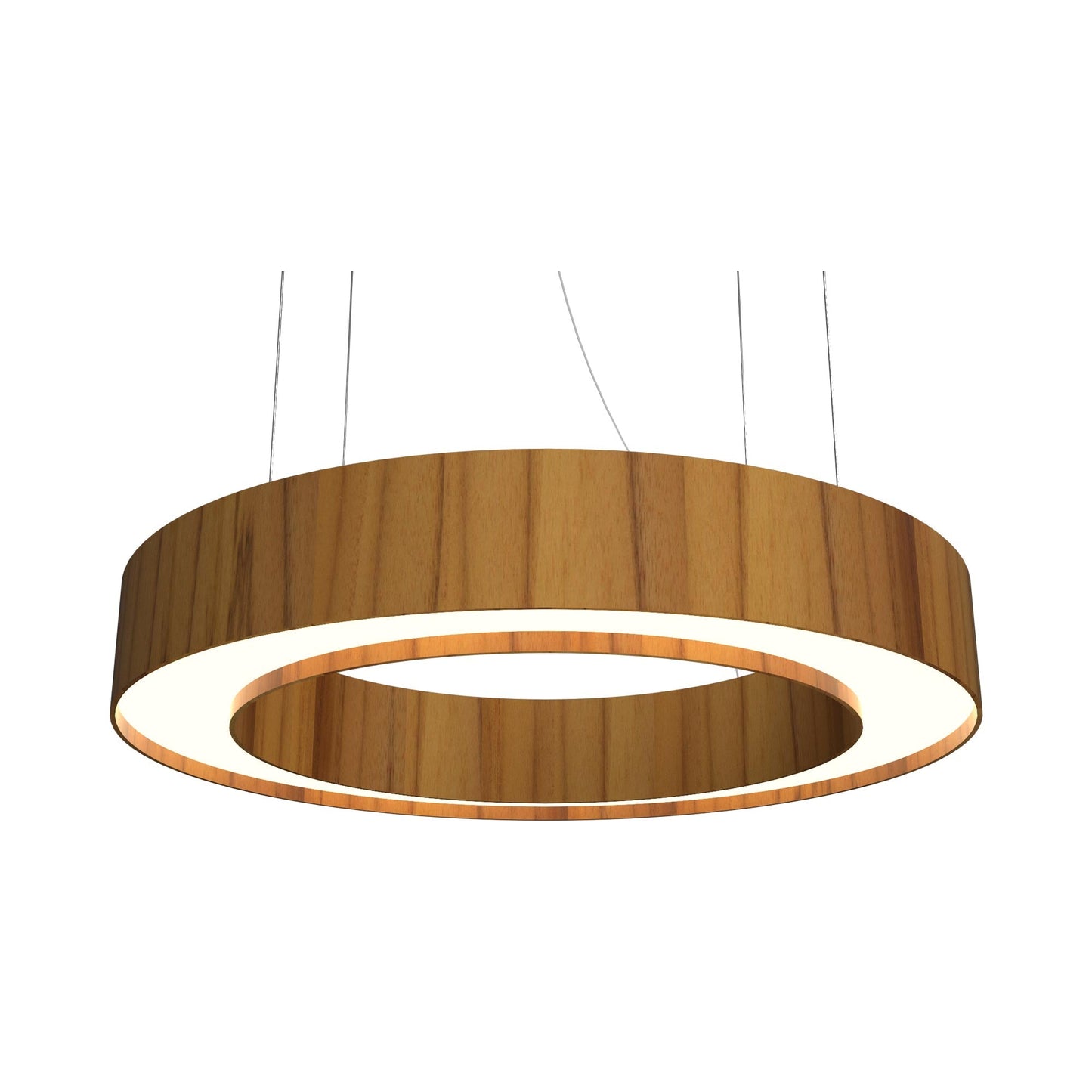 Cylindrical 12 LED Pendant Light in Teak (23.62-Inch).
