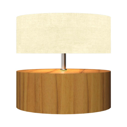 Cylindrical 145 Table Lamp in Teak.