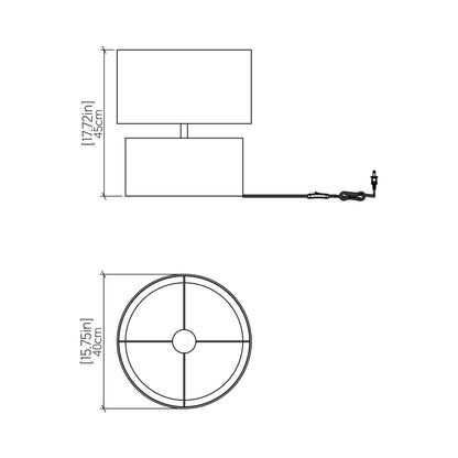 Cylindrical 145 Table Lamp - line drawing.