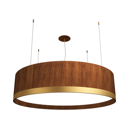 Cylindrical 155 LED Pendant Light in Imbuia (19.69-Inch).