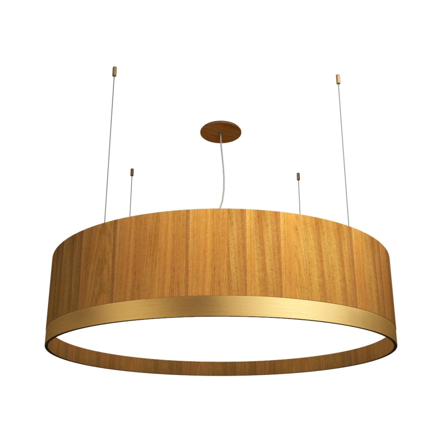 Cylindrical 155 LED Pendant Light in Louro Freijo (19.69-Inch).