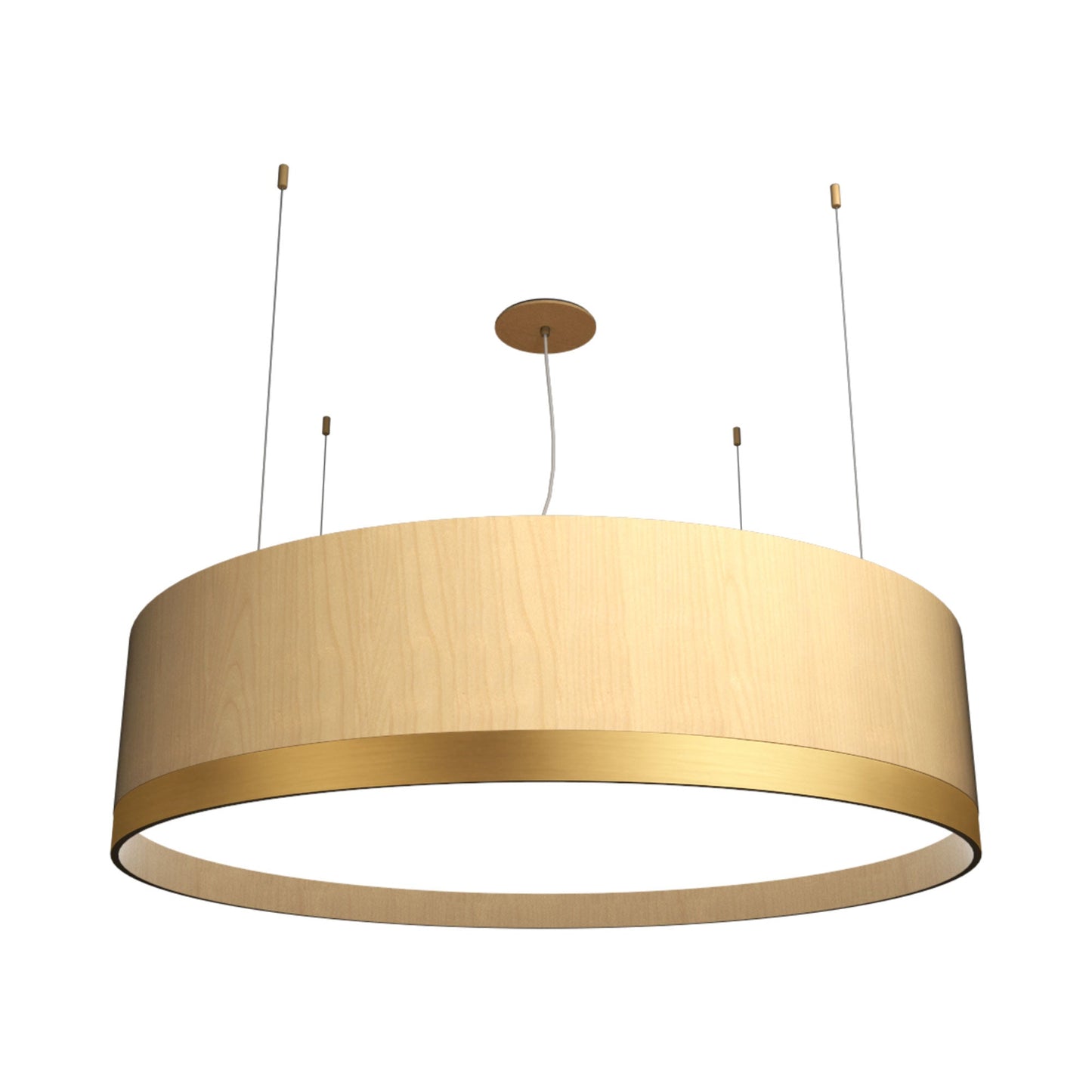 Cylindrical 155 LED Pendant Light in Maple (19.69-Inch).