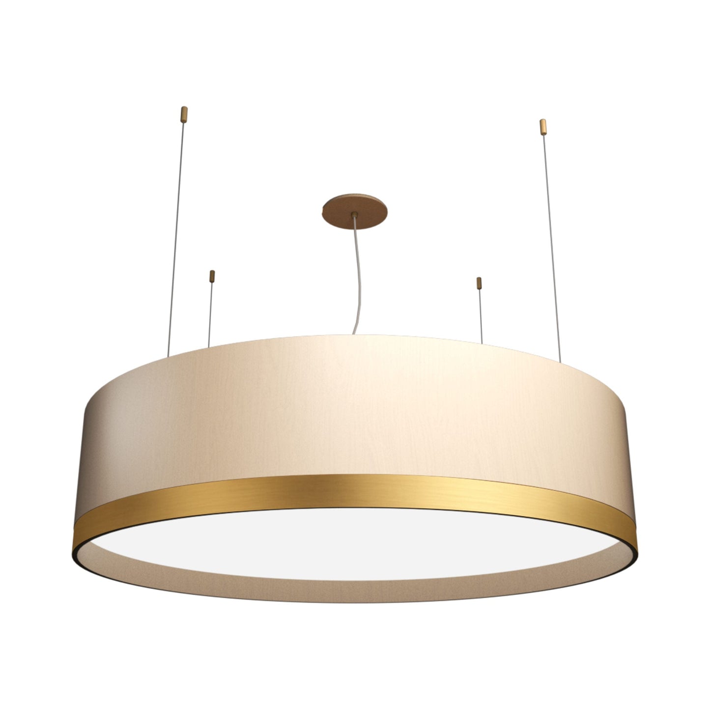Cylindrical 155 LED Pendant Light in Organic Cappuccino (19.69-Inch).