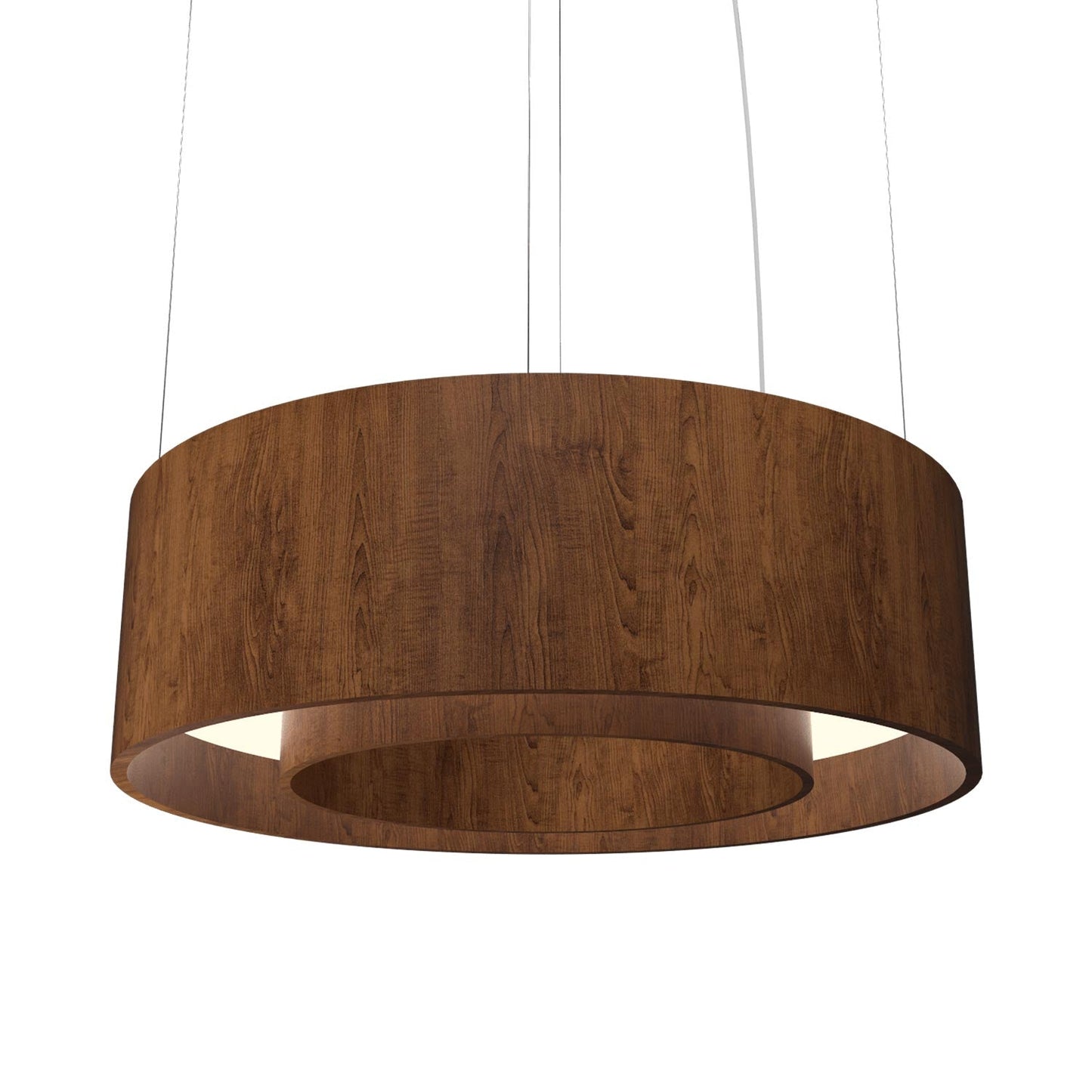 Cylindrical 21 LED Pendant Light in Imbuia (23.62-Inch).