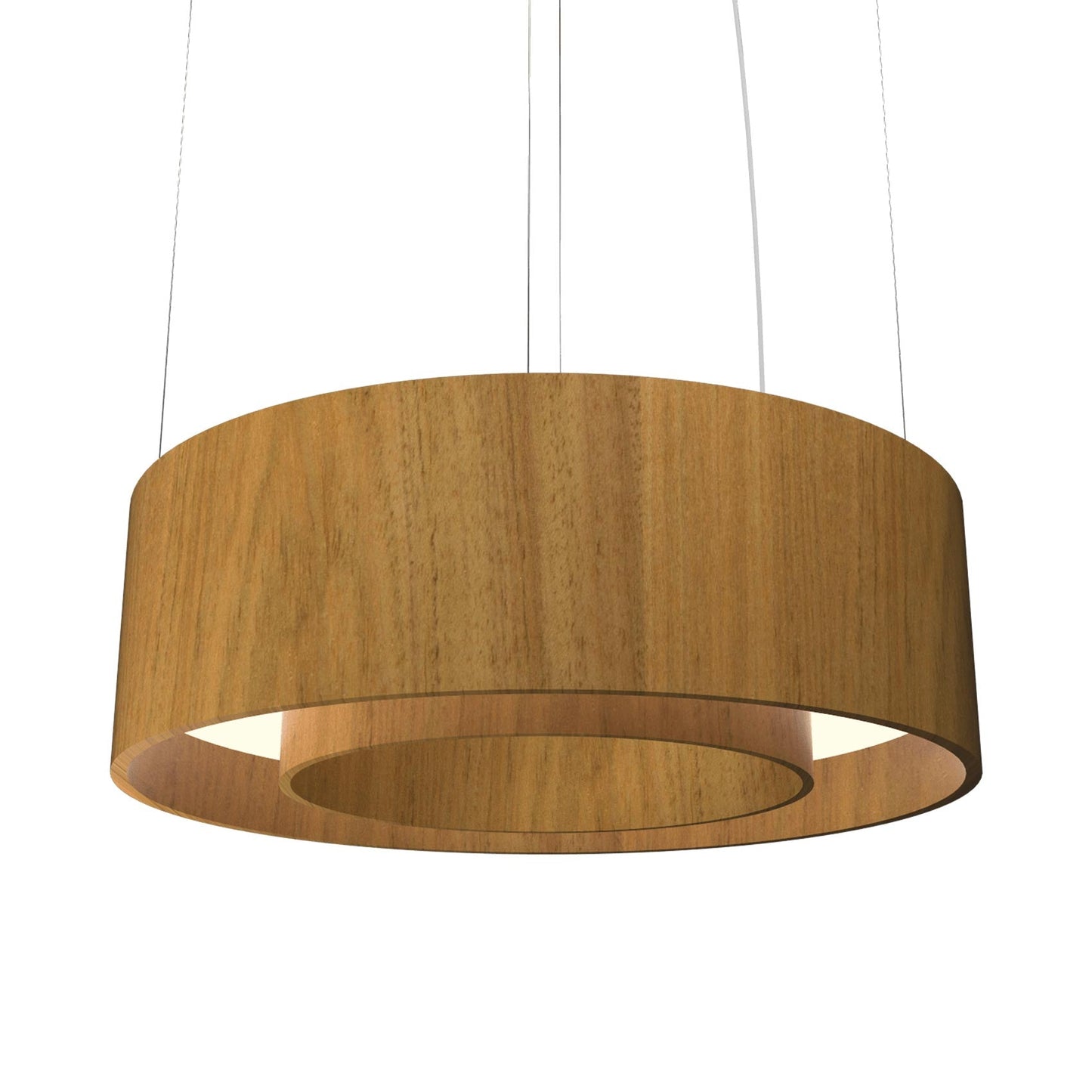 Cylindrical 21 LED Pendant Light in Louro Freijo (23.62-Inch).