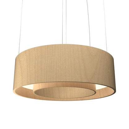 Cylindrical 21 LED Pendant Light in Maple (23.62-Inch).