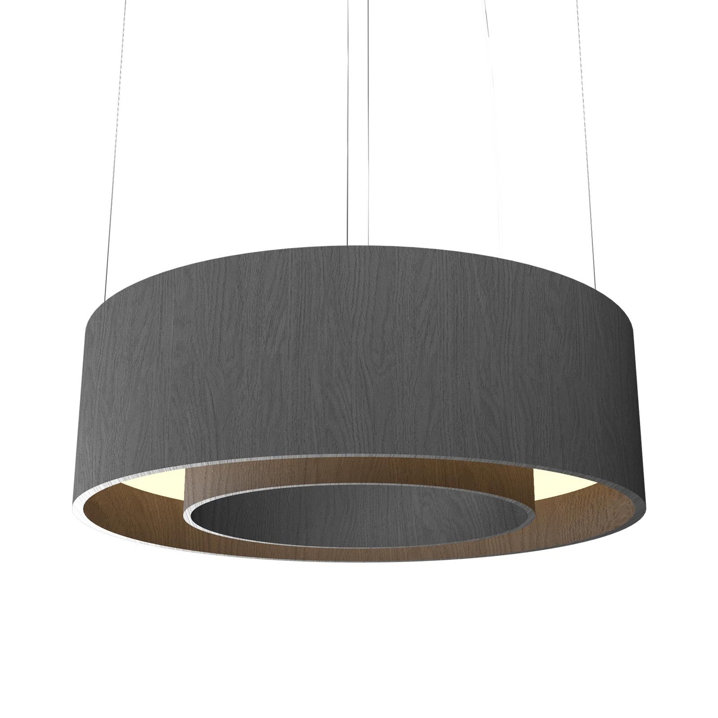 Cylindrical 21 LED Pendant Light in Organic Lead Grey (23.62-Inch).
