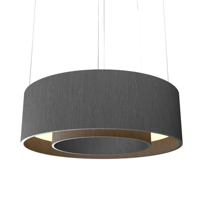 Cylindrical 21 LED Pendant Light in Organic Lead Grey (23.62-Inch).