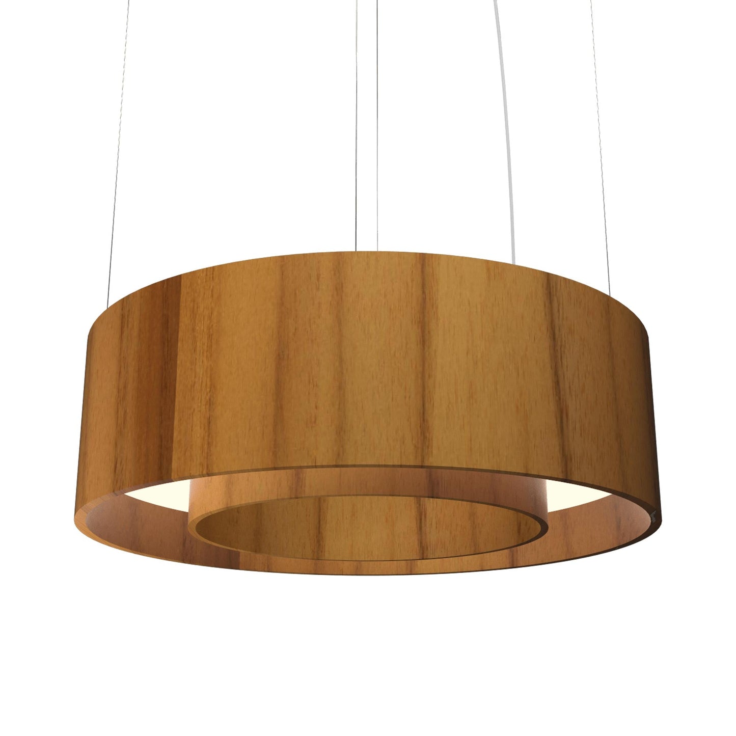 Cylindrical 21 LED Pendant Light in Teak (23.62-Inch).