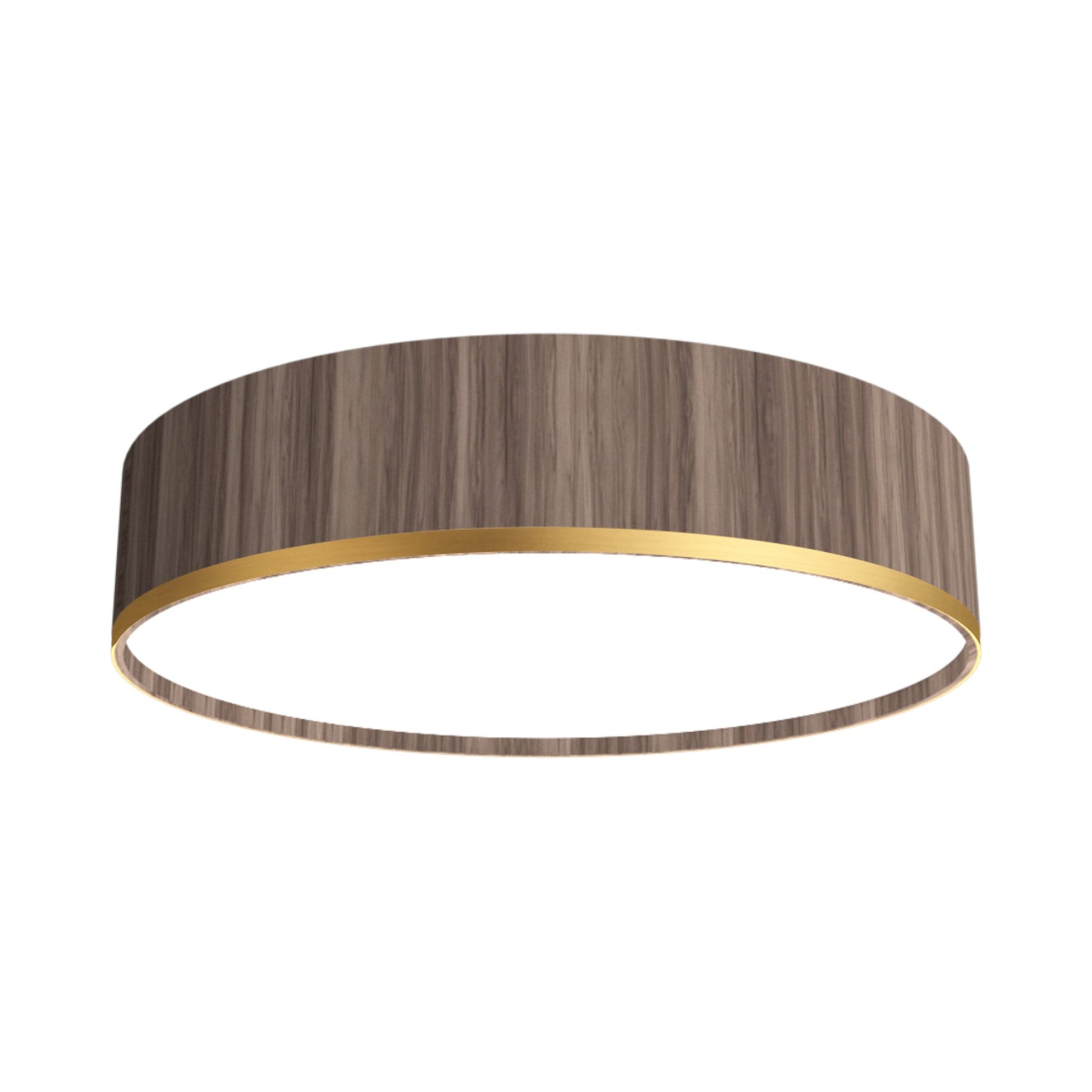 Cylindrical 51 LED Flush Mount Ceiling Light in American Walnut (13.78-Inch).