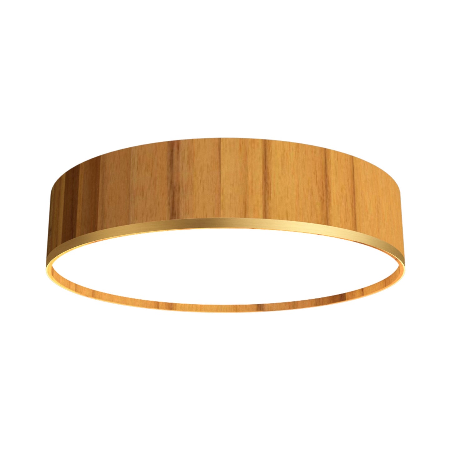 Cylindrical 51 LED Flush Mount Ceiling Light in Teak (13.78-Inch).