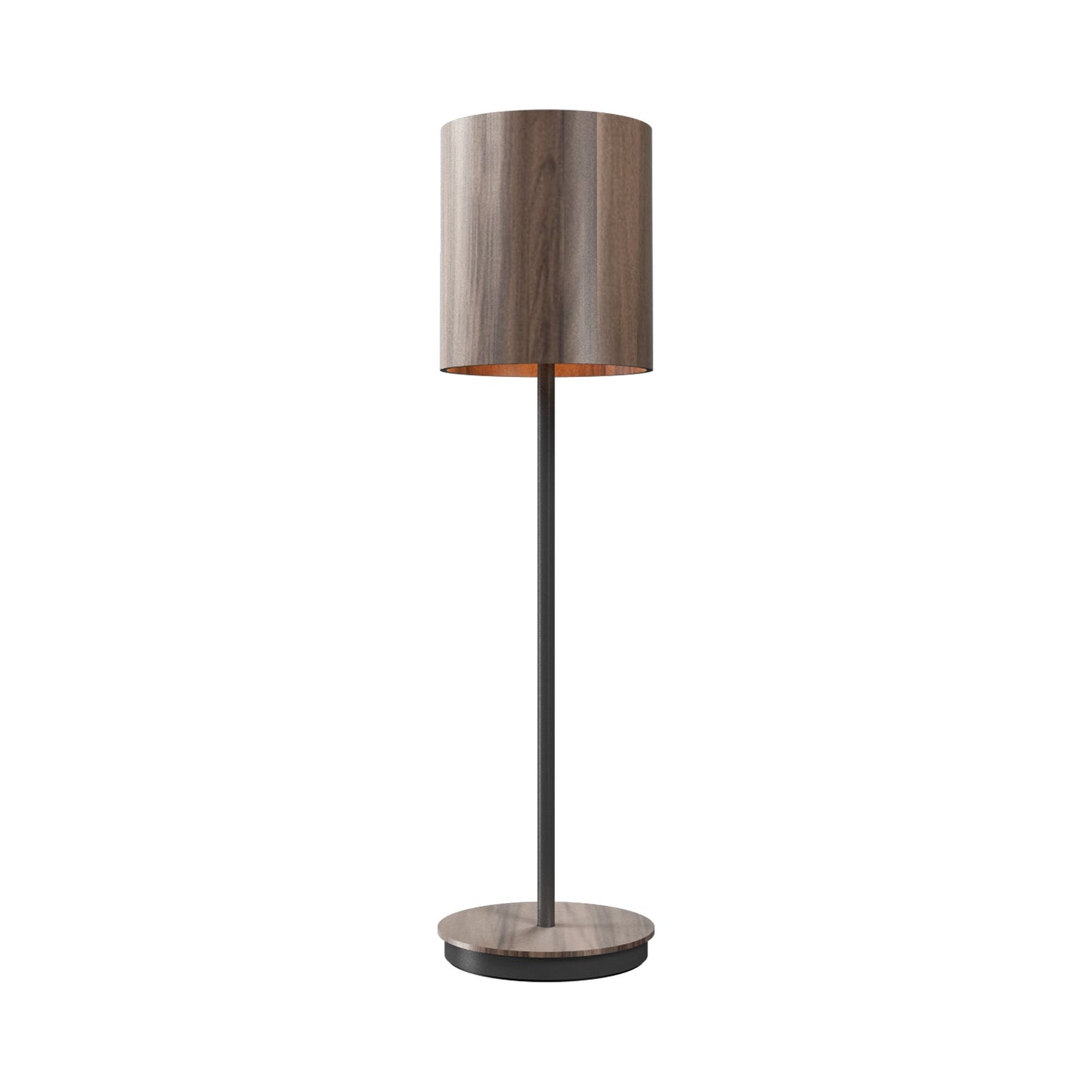 Cylindrical 707 Table Lamp in American Walnut (23.62-Inch).