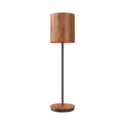 Cylindrical 707 Table Lamp in Imbuia (23.62-Inch).