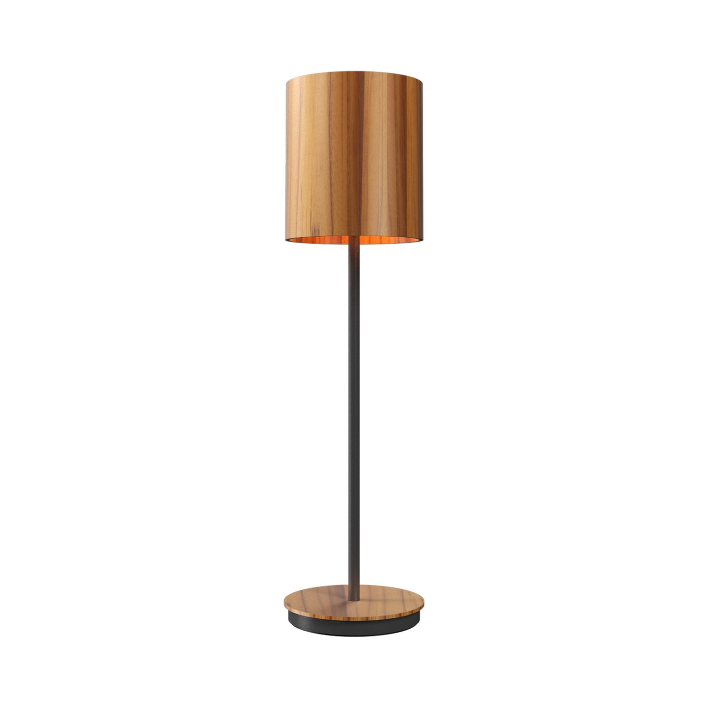 Cylindrical 707 Table Lamp in Teak (23.62-Inch).
