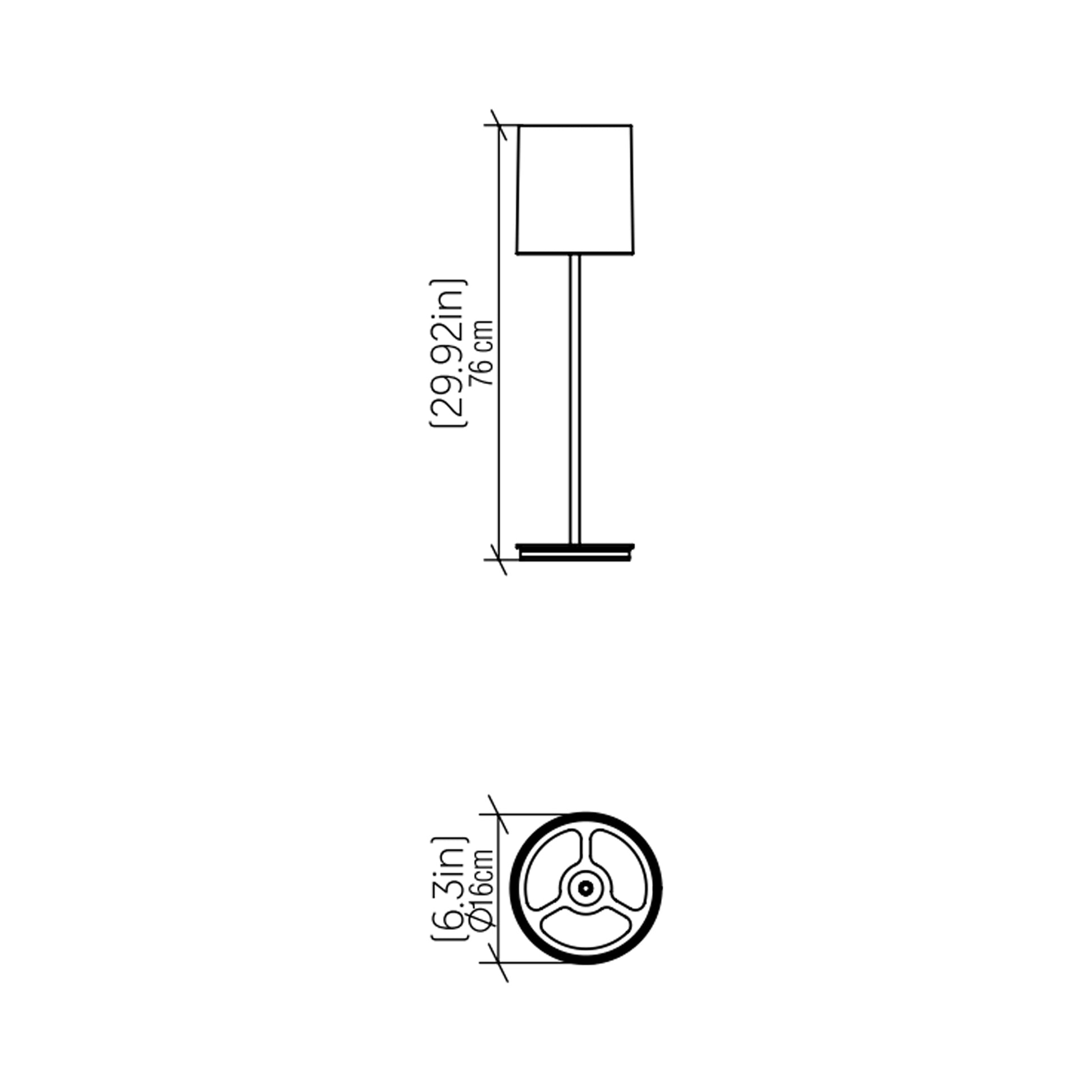 Cylindrical 707 Table Lamp - line drawing.