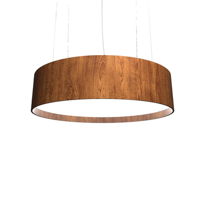 Cylindrical Large LED Pendant Light in Imbuia.
