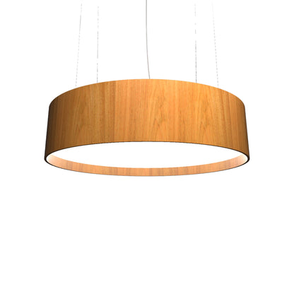 Cylindrical Large LED Pendant Light in Louro Freijó.