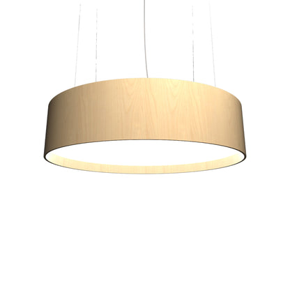 Cylindrical Large LED Pendant Light in Maple.