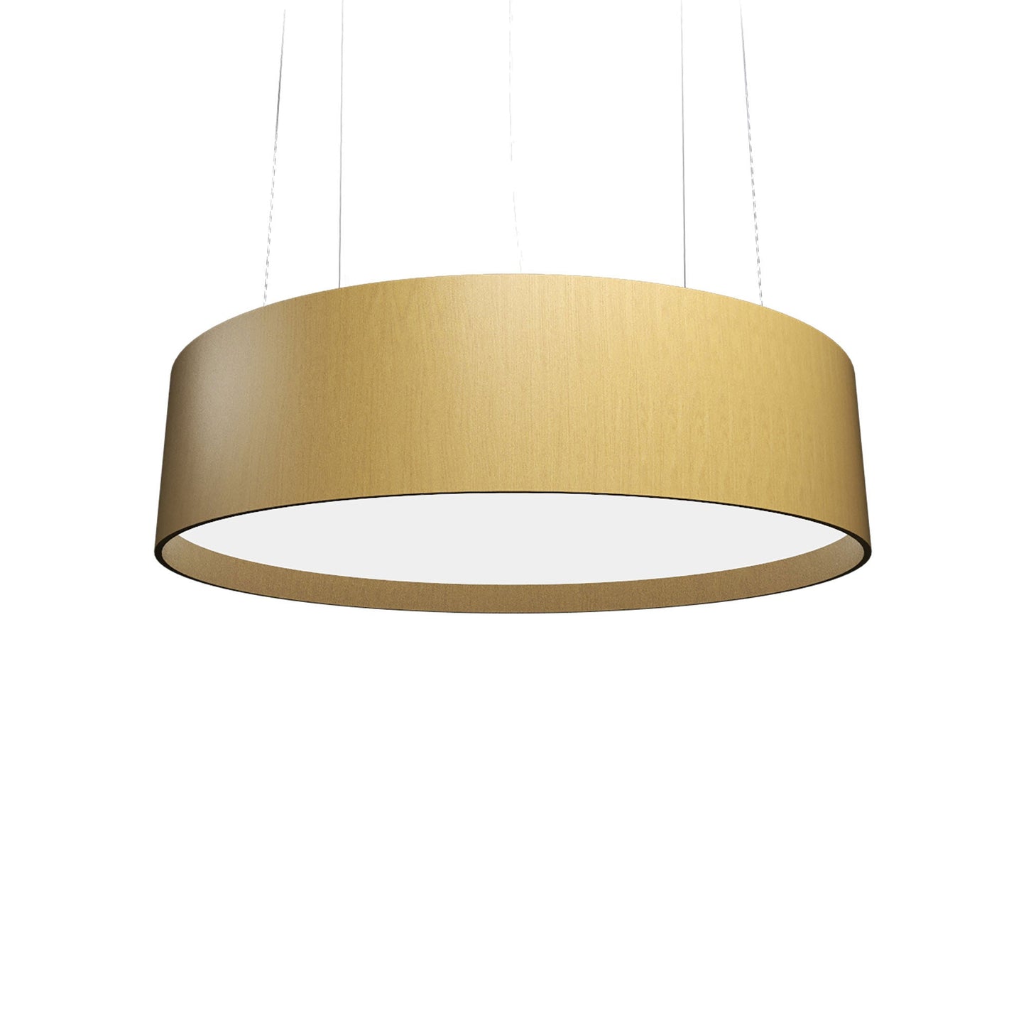 Cylindrical Large LED Pendant Light in Organic Gold.