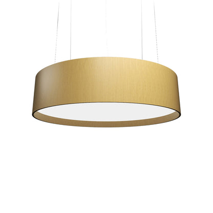 Cylindrical Large LED Pendant Light in Organic Gold.